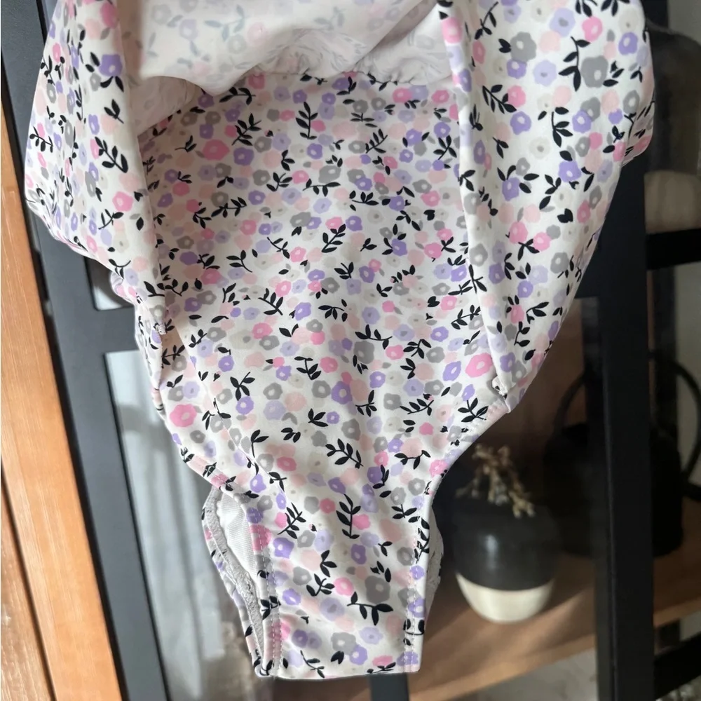 Kate Spade floral swimsuit one piece bow ruffle skirt baby girl ditsy print
